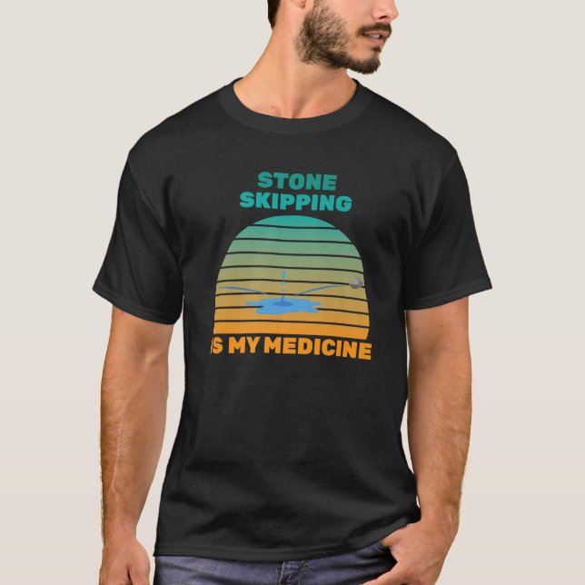 Camiseta Therapy - Stone Skipping Is My Medicine - Hobby - (Frente)