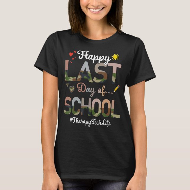 Camiseta Therapy Tech Happy, Impressão da escola do último  (Frente)