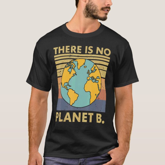 Camiseta There Is No Planet B Retro Sunset Save The Environ (Frente)