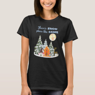 Camiseta Theres Snow Place Like Home Gnome Wintry Showers S