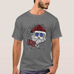 Camiseta There's Some HOS In This House Plaid Santa Claus C