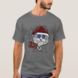 Camiseta There's Some HOS In This House Plaid Santa Claus C
