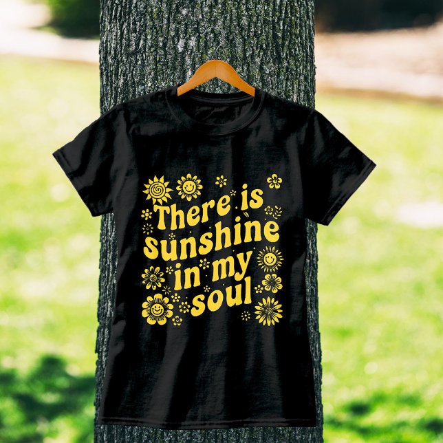 Camiseta There's Sunshine in My Soul - Positive Retro Vibes (Criador carregado)