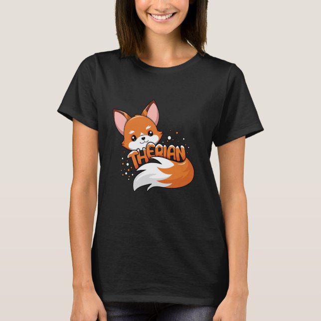 Camiseta Therian Fox Furry Tail Proud Fox Kawaii Alter Kin  (Frente)