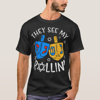 Camiseta They See Me Rollin' Dreidel Hanukkah Jewish Holida