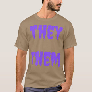 Camiseta They Them Nonbinary Pronouns Halloween Spooky Purp