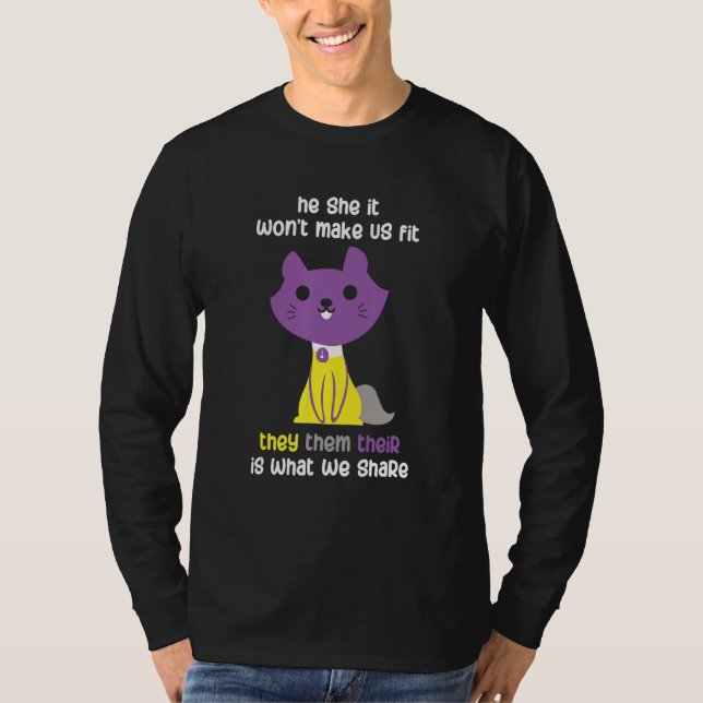 Camiseta They Them Their Non Binary Fluid Pride For Queers (Frente)