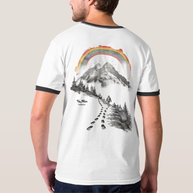 Camiseta They/Them Trailblazer – LGBTQ Pride Camping Art (Verso)