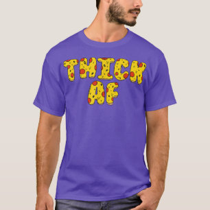 Camiseta Thic Club Funny Pizza Design Workout Ajustado