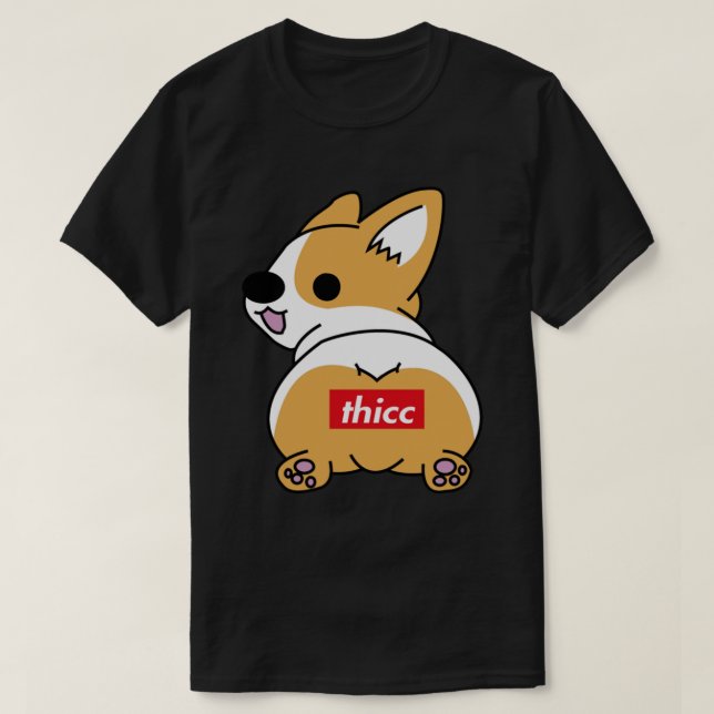 Camiseta Thicc Corgi Bumbum Essencial T-Shirt (Frente do Design)
