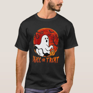 Camiseta Thicc Ou Tratem Funny Boo Ghost Halloween Pun 2021