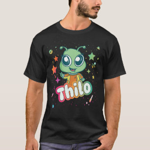 Camiseta THILO - Nome de Menino Bonito com Alienígena fofa
