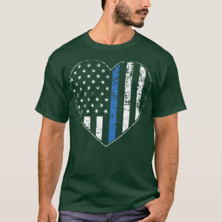 Camiseta Thin Blue Line - Flores Americanas com Dor no Cora