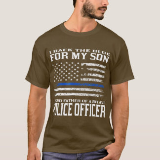 Camiseta Thin Blue    LineOrgulhoso Pai Do Policial