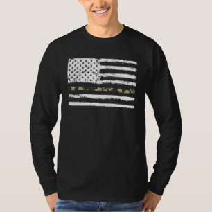 Camiseta Thin Camo Line American Flag Camouflage Vintage Re
