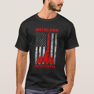 Camiseta Thin Red Flag Wildland Firefighter