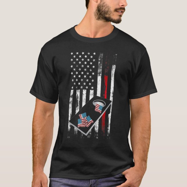 Camiseta Thin Red Line Cornhole Conselho Estados Unidos Ban (Frente)