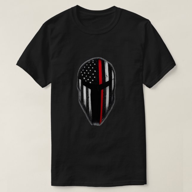Camiseta Thin Red Line Spartan Helmet T-Shirt (Frente do Design)