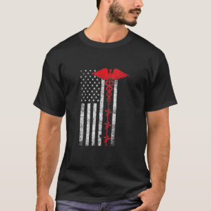 Camiseta Thin Red Line Usa Sinalizador Norte-Americano Enfe
