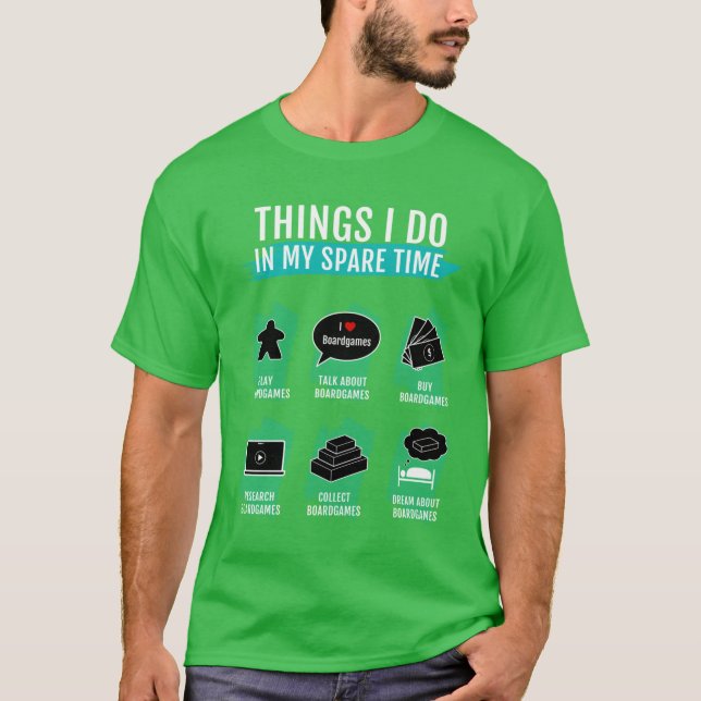 Camiseta Things I do in my spare time board games girl frie (Frente)