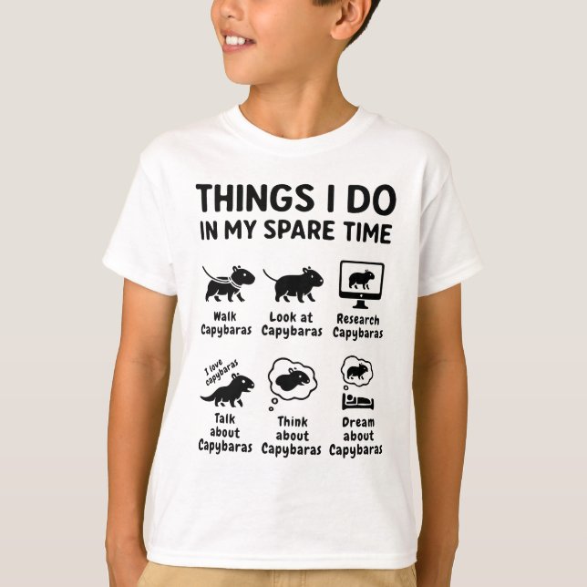 Camiseta Things I Do In My Spare Time Capybara Funny Pet (Frente)