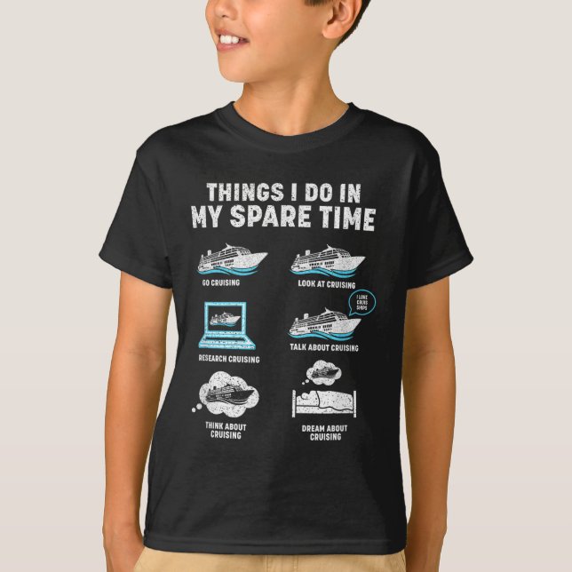 Camiseta Things I Do In My Spare Time Cruise Ship Vacation  (Frente)