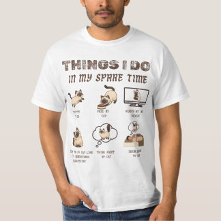 Camiseta  Things I Do in My Spare Time Funny Cat
