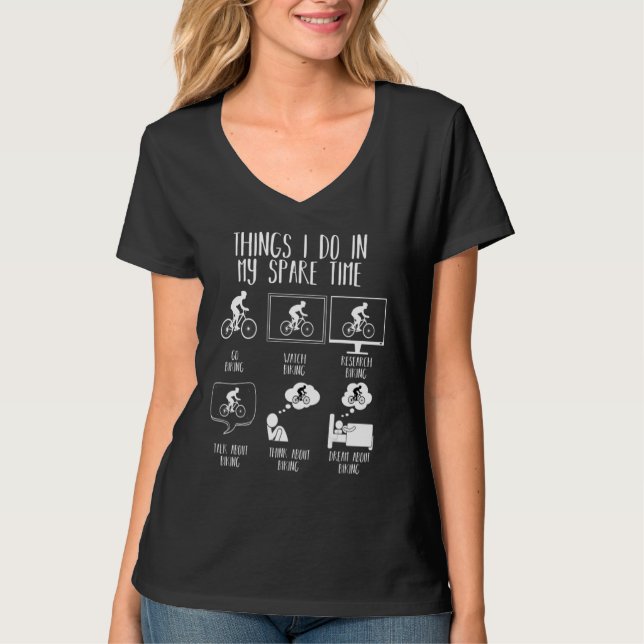 Camiseta Things I Do In My Spare Time Funny Mountain Bike M (Frente)