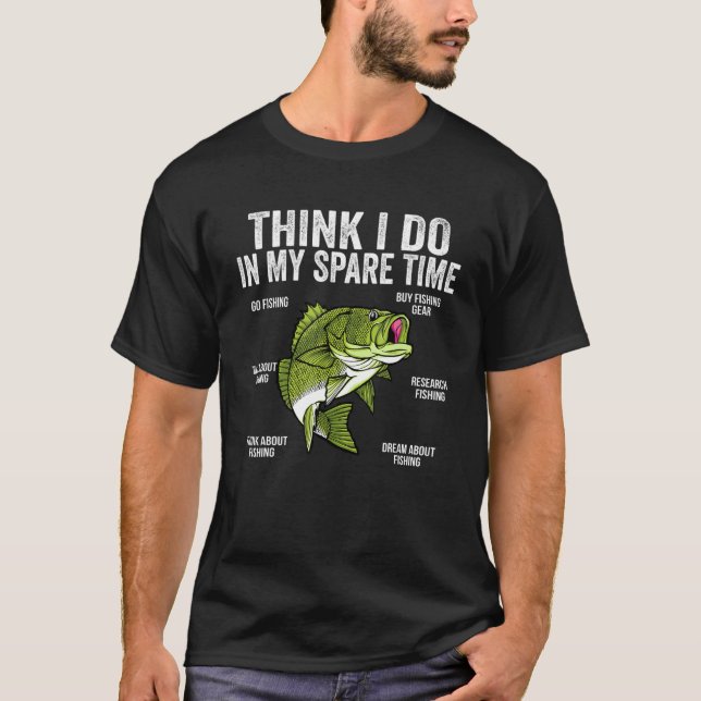 Camiseta Things I Do In My Spare Time Funny Saying Fishing  (Frente)