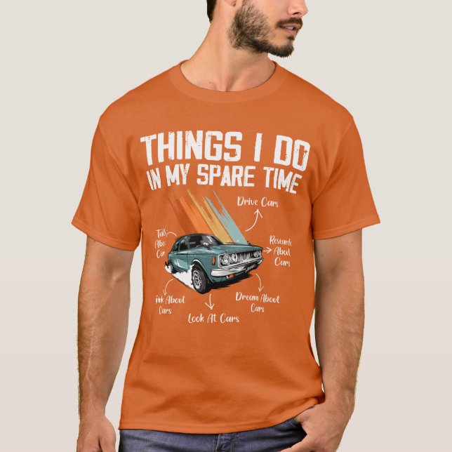 Camiseta Things I Do In My Spareime Car Enthusiast retro fu (Frente)