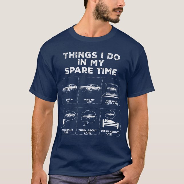 Camiseta Things In My Spareime Car Lover Lover Auto retro g (Frente)
