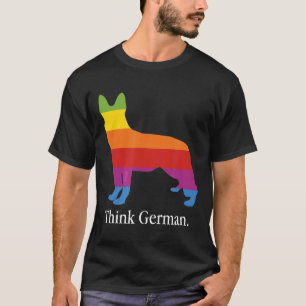 Camiseta Think German Shepherd Dog Owner Pop Tech Cult Say