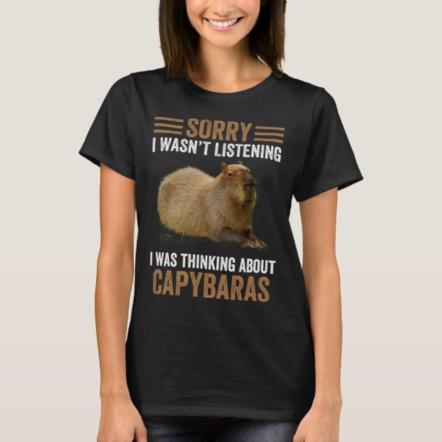 Camiseta Thinking About Capybaras  Capybara Gnawer  Humor (Frente)