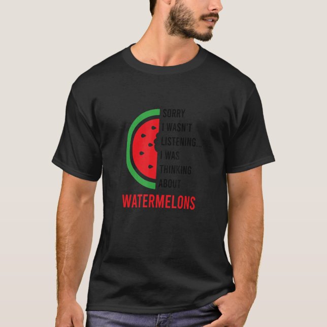 Camiseta Thinking About Watermelons Tropical Summer Fruits (Frente)