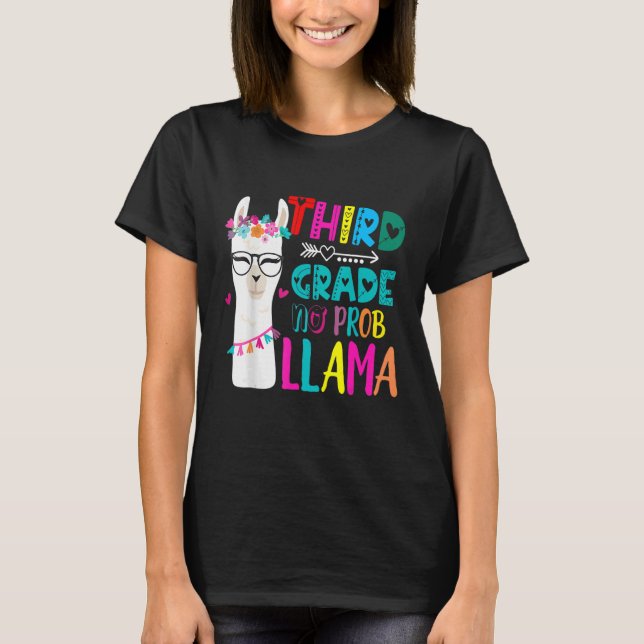 Camiseta Third 3rd Grade Teacher Back To School No Prob Lla (Frente)