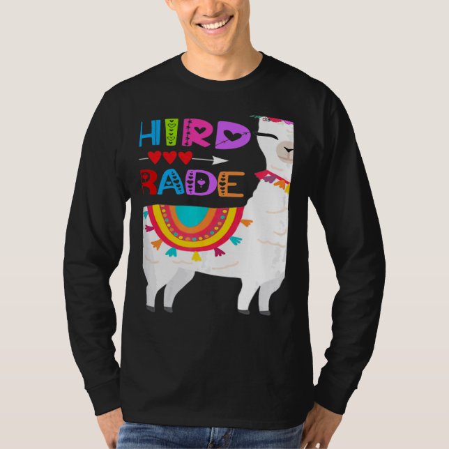 Camiseta Third 3rd Grade Teacher No Prob Llama First Day Gi (Frente)
