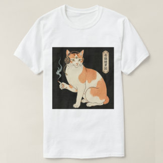 Camiseta Third Eye Cat with Headphones & Cigarette