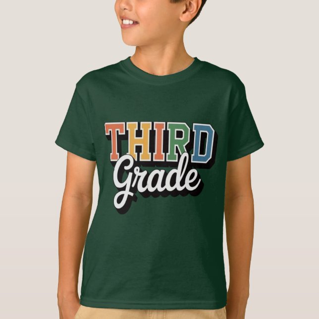 Camiseta Third Grade – Colorful Back to School Design (Frente)