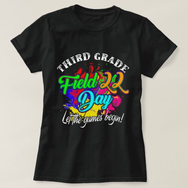 Camiseta Third Grade Field Day 2022 Let The Games Begin Kid (Frente do Design)