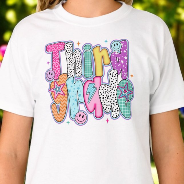 Camiseta Third Grade First Day of School Coquette Preppy (Criador carregado)