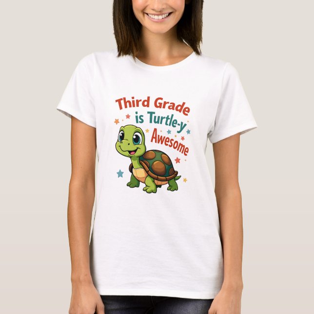 Camiseta Third grade Turtle-y Awesome 3rd Grade Back to Sch (Frente)