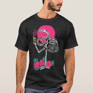 Camiseta Thirsty Skeleton Flamingo Animal Tropical Bird