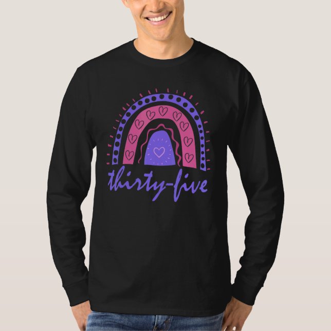Camiseta Thirty Five Year Old Rainbow 35th Birthday For Wom (Frente)