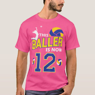Camiseta This Baller Is Now 12 Birthday Volleyball Girl Bda