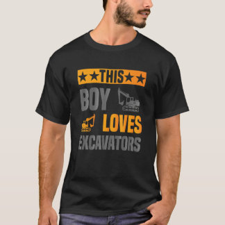 Camiseta This Boy Loves Excavators  Kids Digging Excavator 