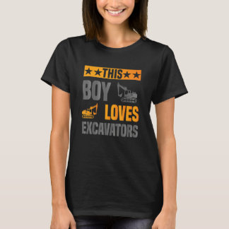 Camiseta This Boy Loves Excavators  Kids Digging Excavator 