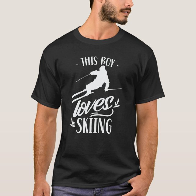 Camiseta This Boy Loves Skiing Skiers Skier Ski Winter Spor (Frente)