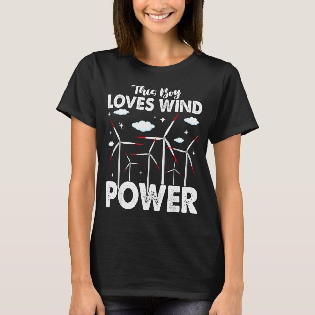 Camiseta This Boy Loves Wind Wer, Windmill Turbine Technici (Frente)