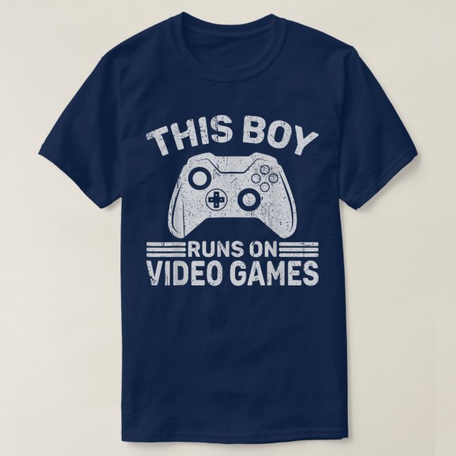 Camiseta This Boy Runs for Video Game Controller Player Boy (Frente do Design)