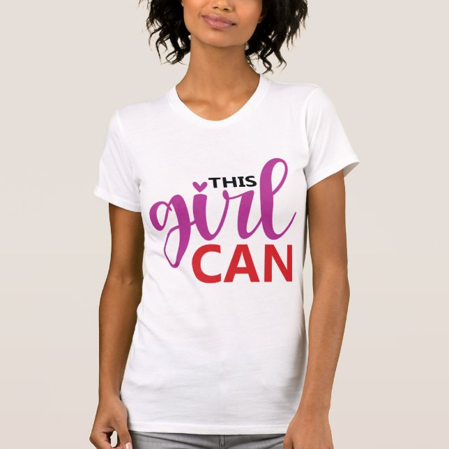 Camiseta This Girl Can Motivational Girl Power Typography (Frente)